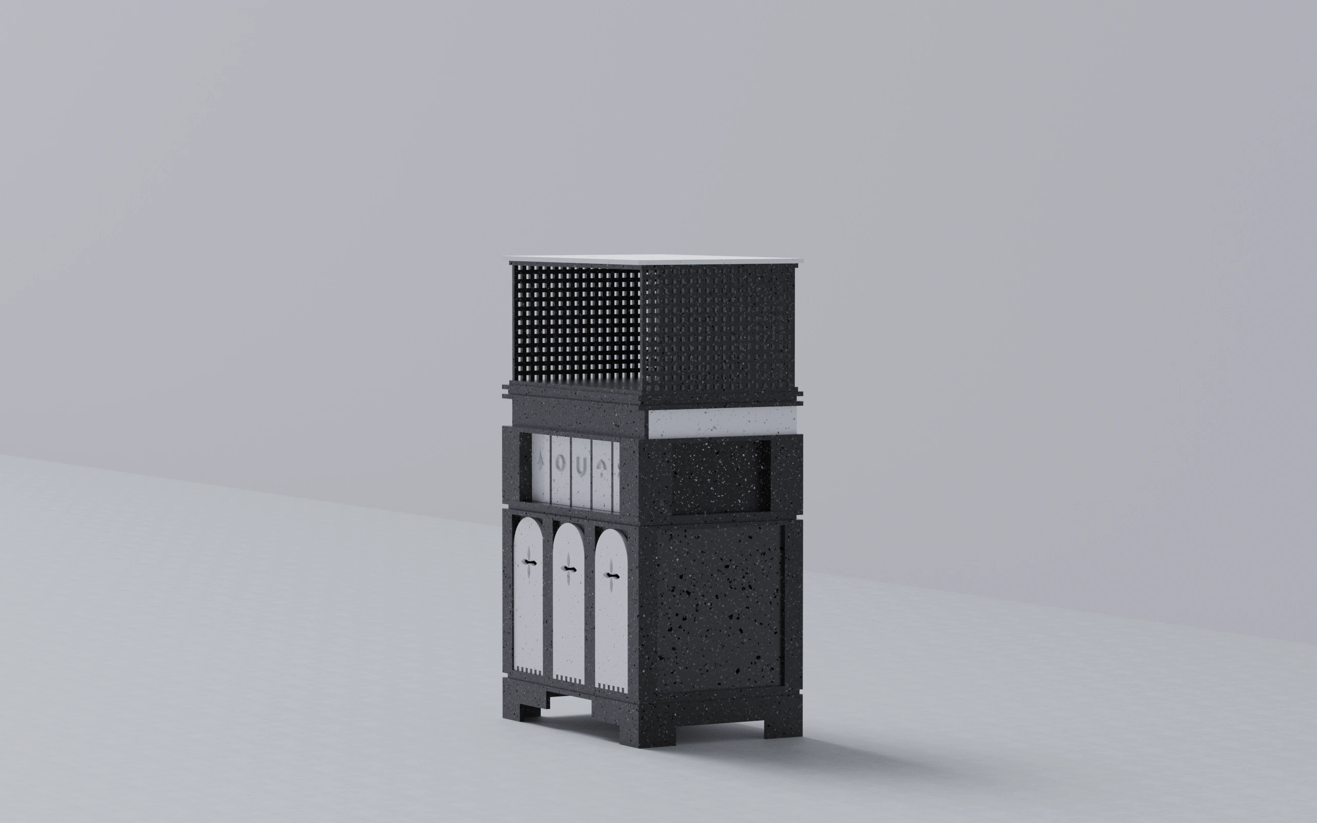 Wunderkammer cabinet in perspective