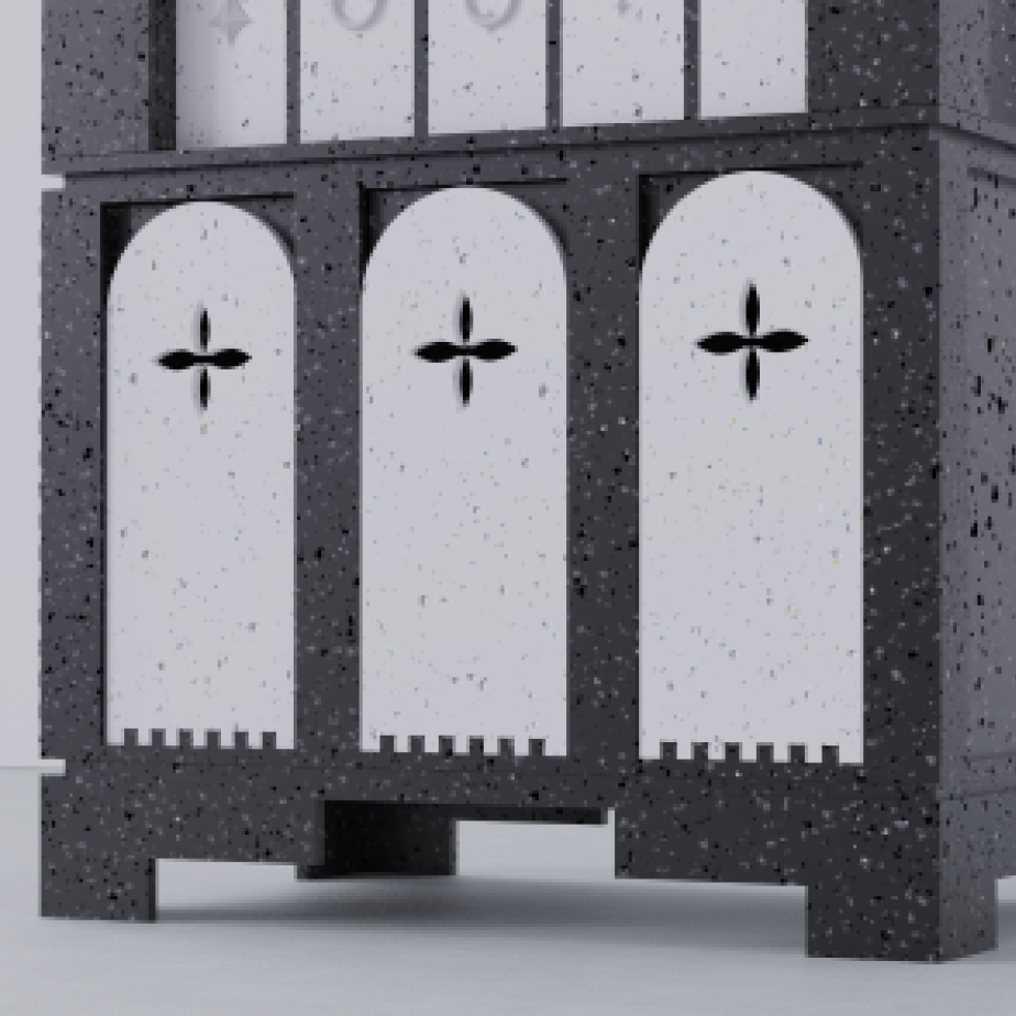 Upper cabinet detail