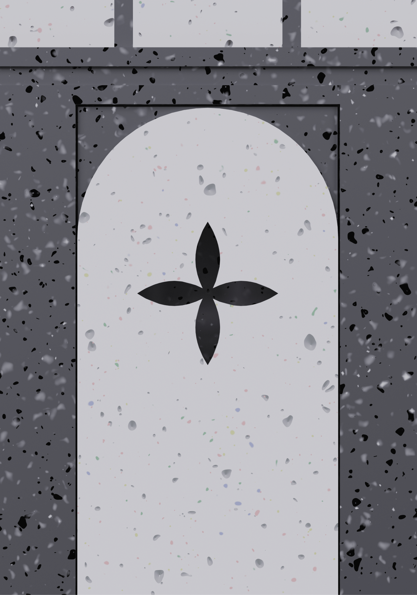 Artificial flower motif on the cabinet